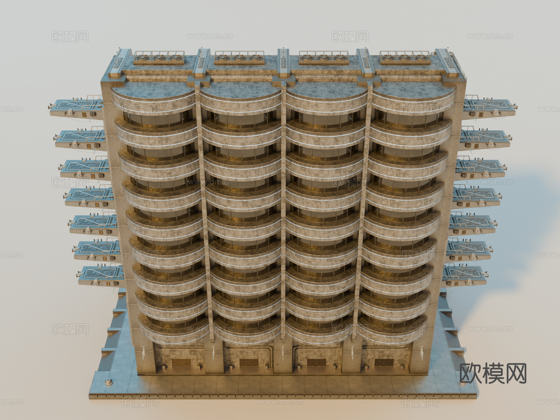 工业建筑 赛博朋克建筑 科幻建筑 城市建筑 工业城市建筑su模型