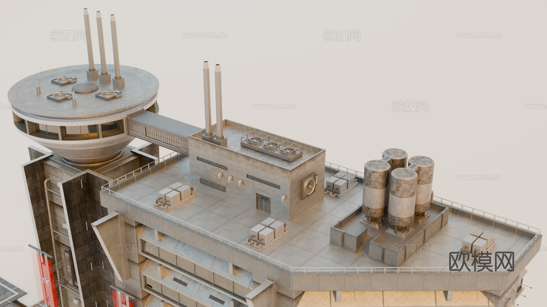 工业建筑 赛博朋克建筑 科幻建筑 城市建筑 工业城市建筑su模型