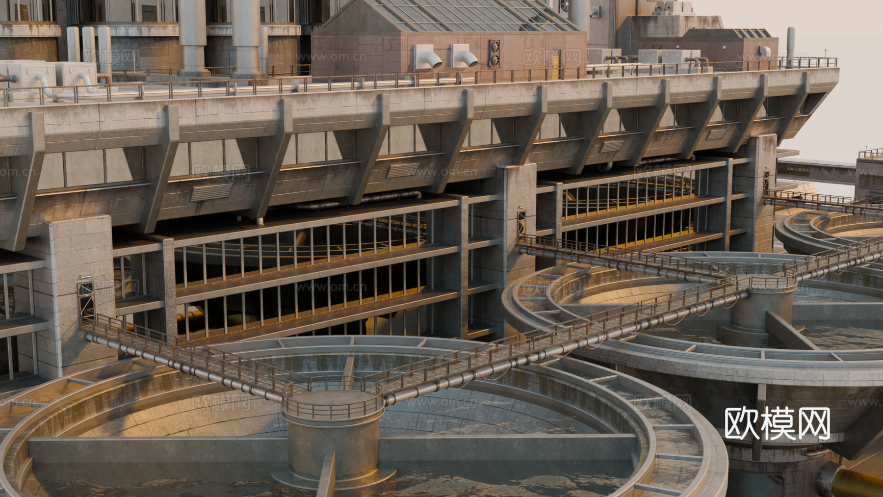 工业建筑 赛博朋克建筑 科幻建筑 城市建筑 工业城市建筑su模型