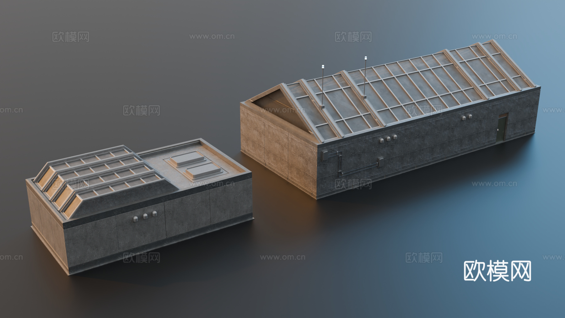 工业建筑 厂房 工业厂房 工业仓库 工业复古厂房su模型