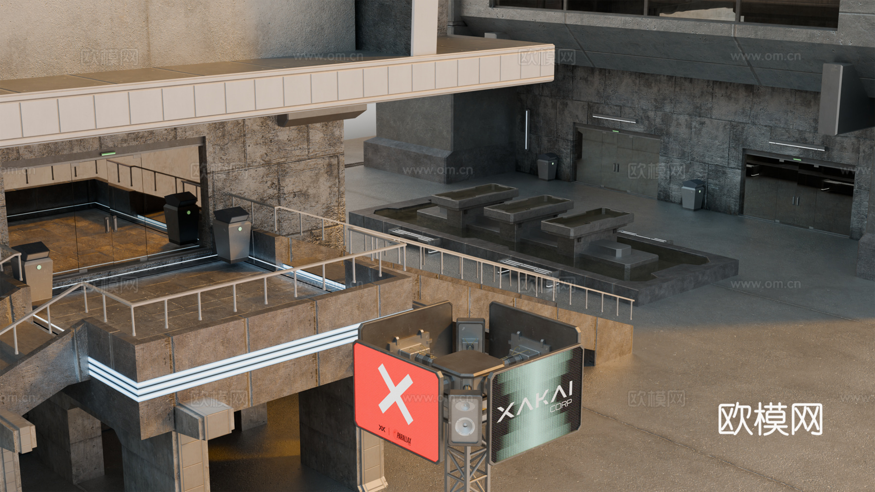 工业建筑 赛博朋克建筑 科幻建筑 城市建筑 工业城市建筑su模型