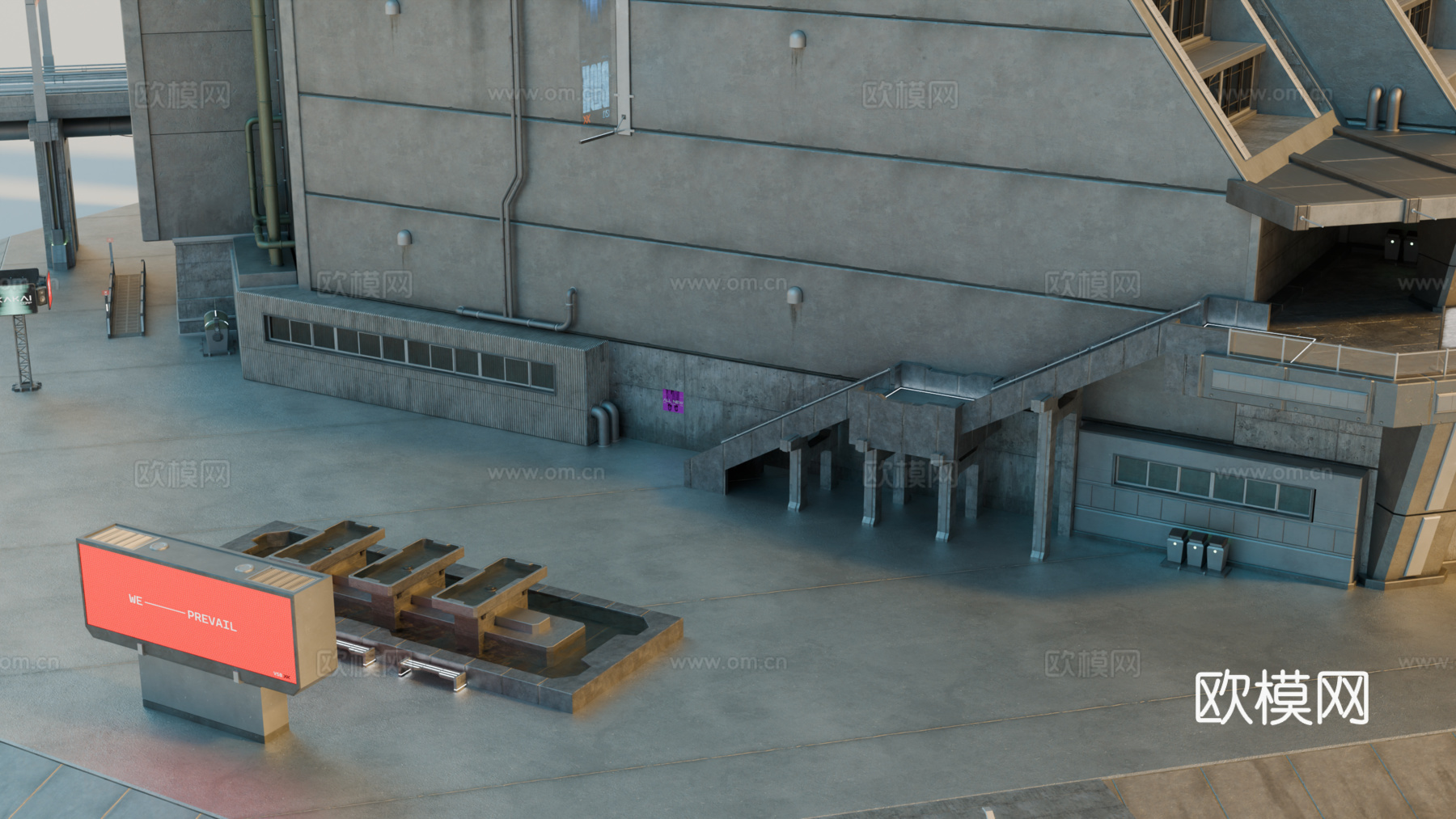 工业建筑 赛博朋克建筑 科幻建筑 城市建筑 工业城市建筑su模型