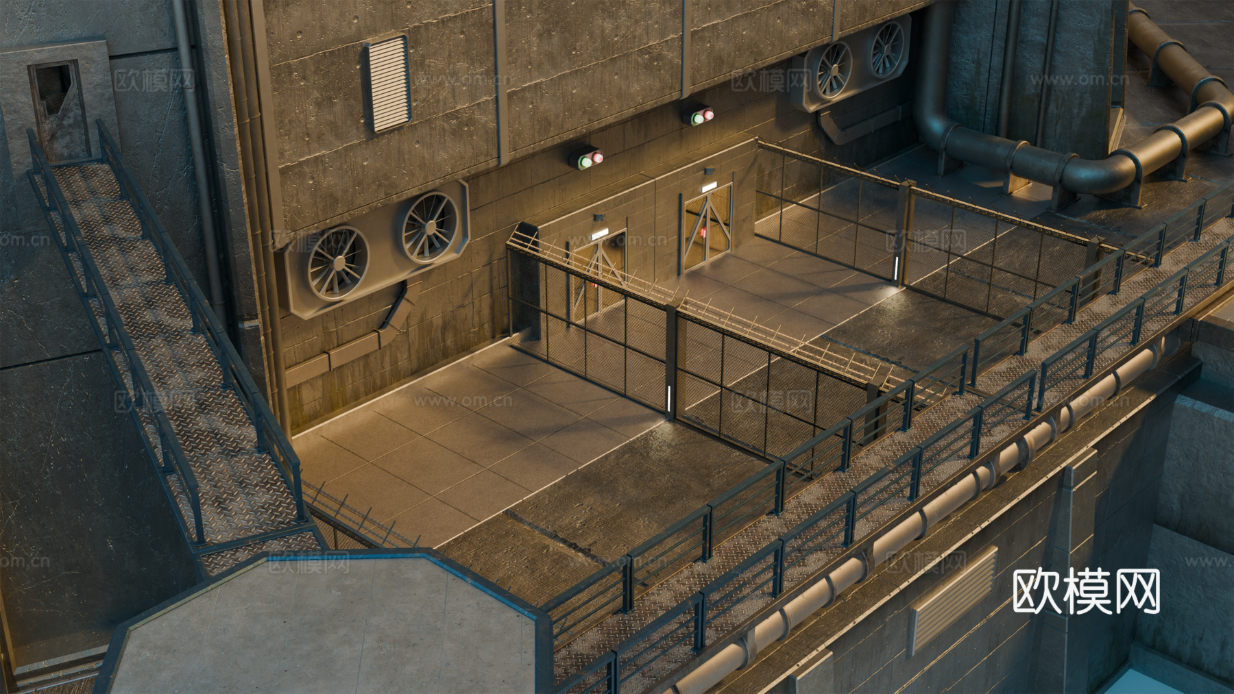 工业建筑 赛博朋克建筑 科幻建筑 城市建筑 工业城市建筑su模型