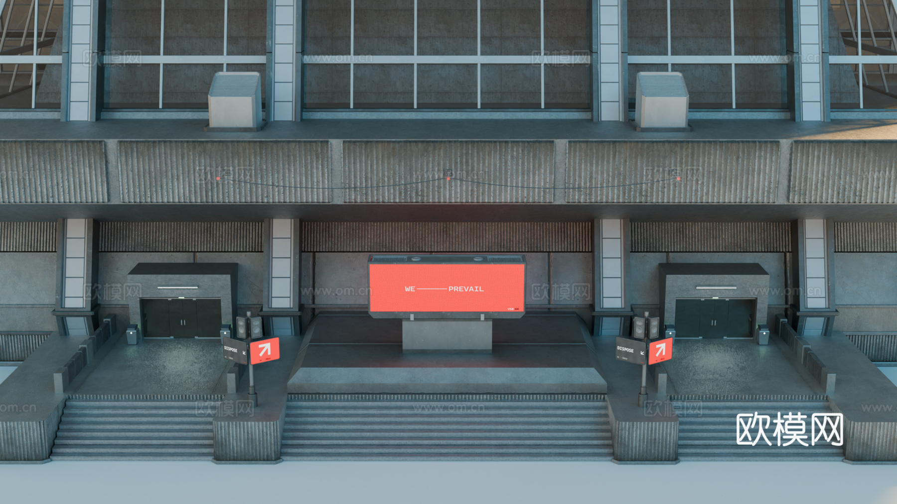 工业建筑 赛博朋克建筑 科幻建筑 城市建筑 工业城市建筑su模型