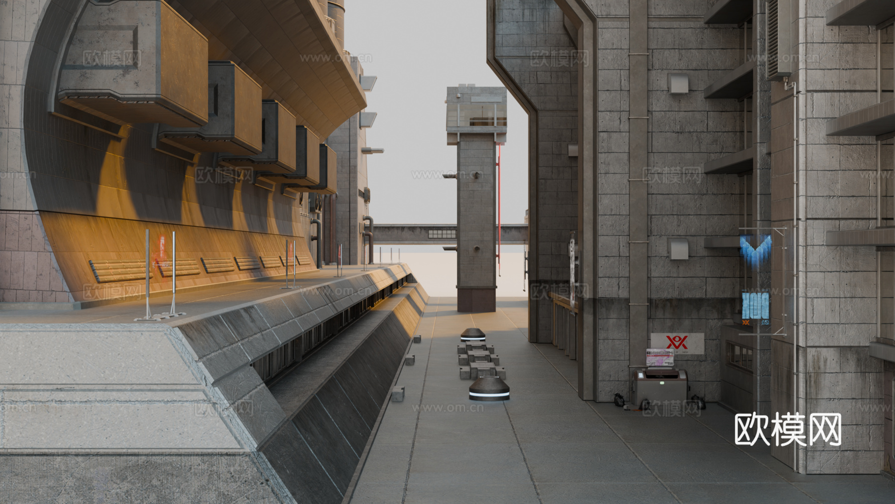 工业建筑 赛博朋克建筑 科幻建筑 城市建筑 工业城市建筑su模型