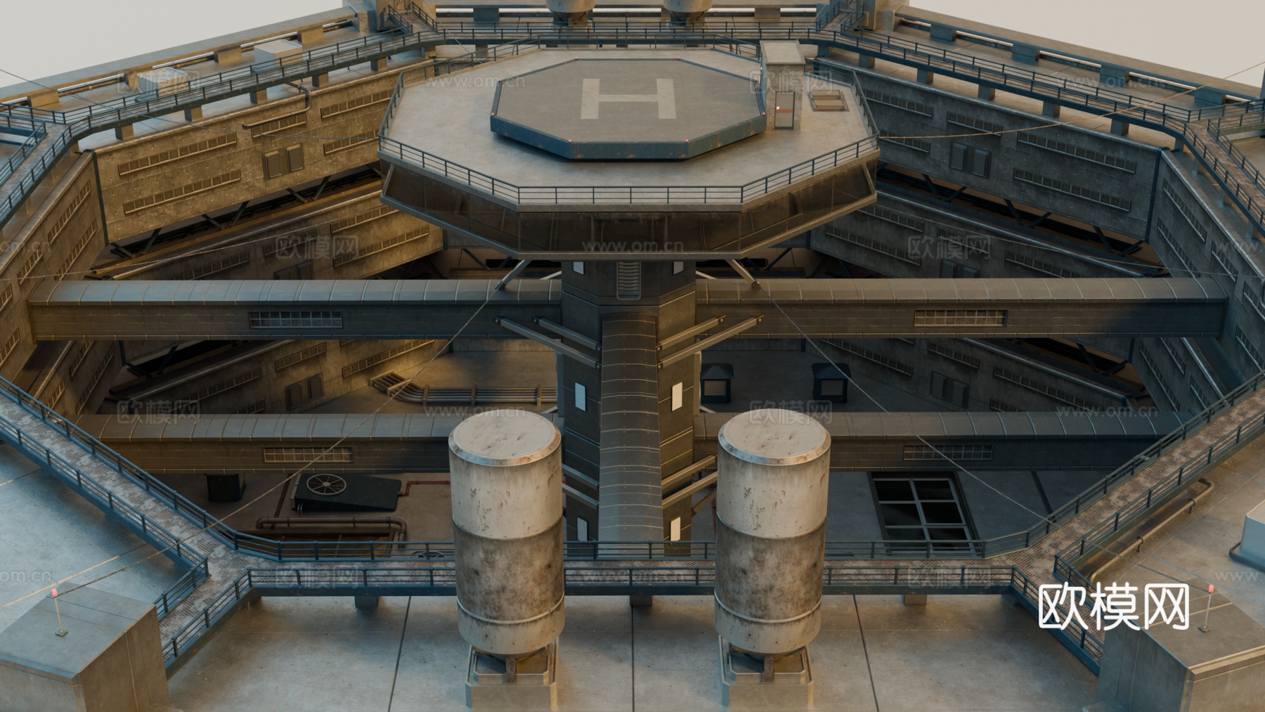 工业建筑 赛博朋克建筑 科幻建筑 城市建筑 工业城市建筑su模型