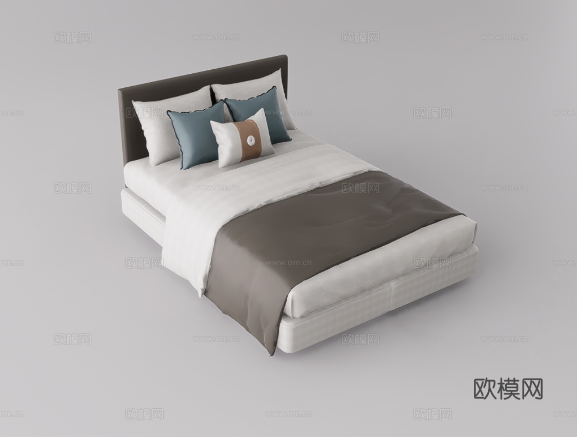 双人床su模型