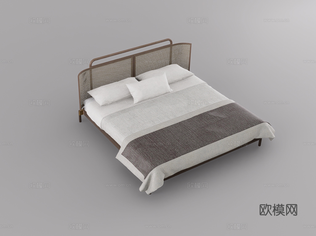 双人床su模型