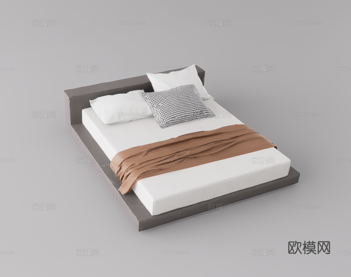 双人床su模型