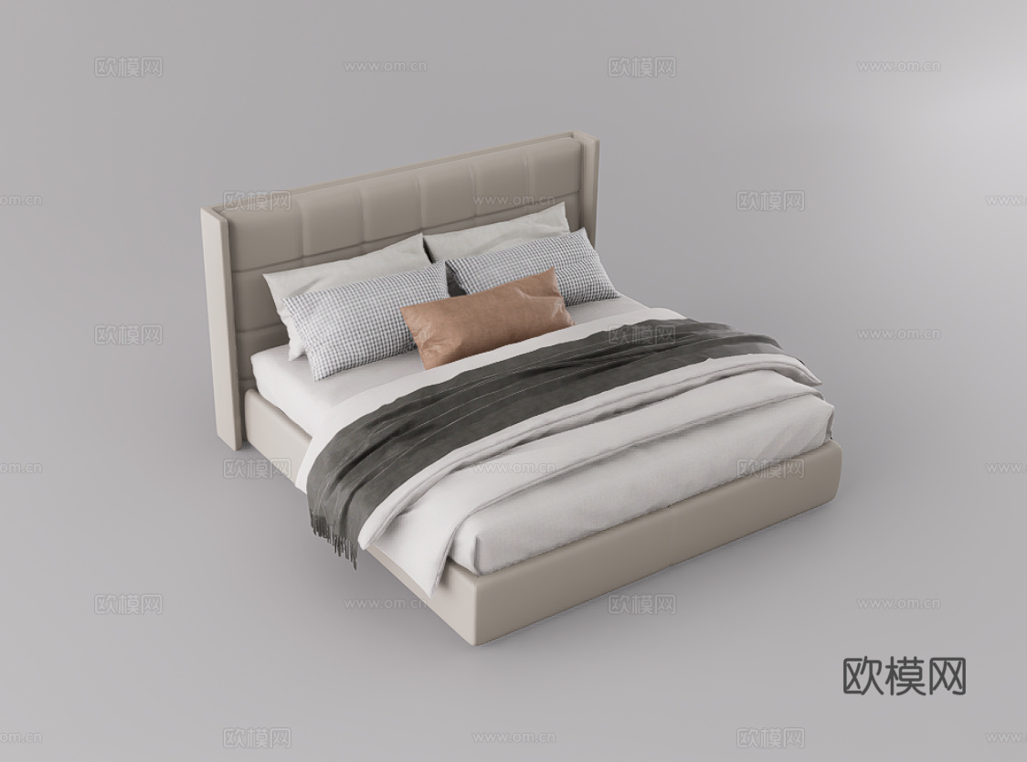 双人床su模型