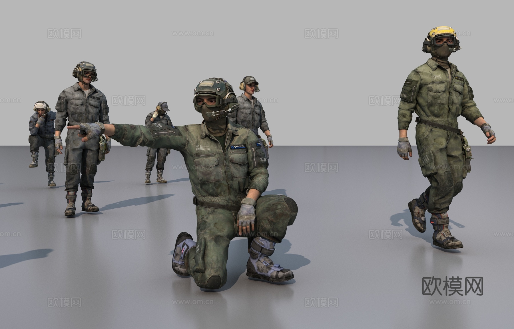 飞行员组合3d模型