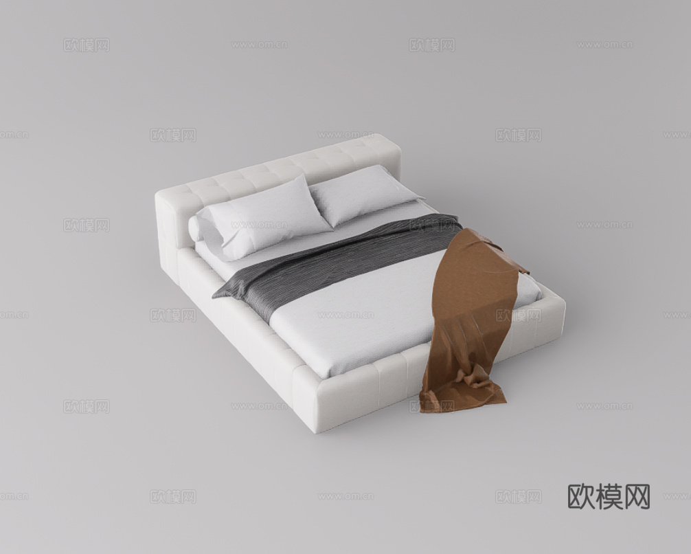 双人床su模型