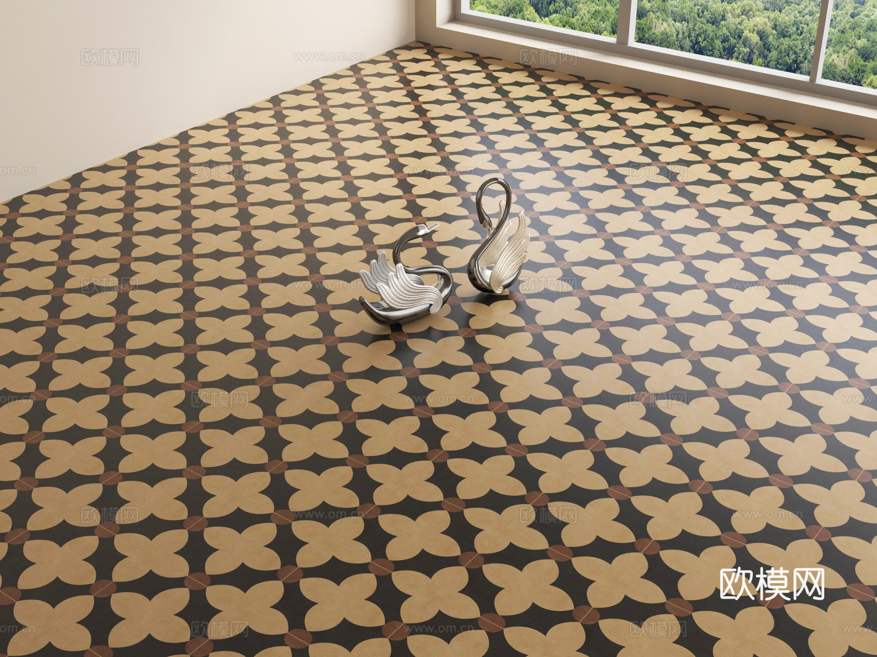 中古风地砖 花砖 瓷砖su模型