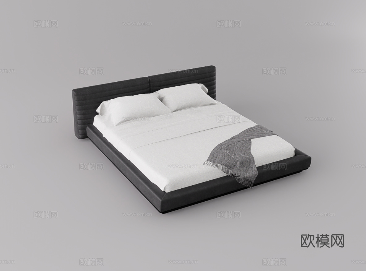 双人床su模型
