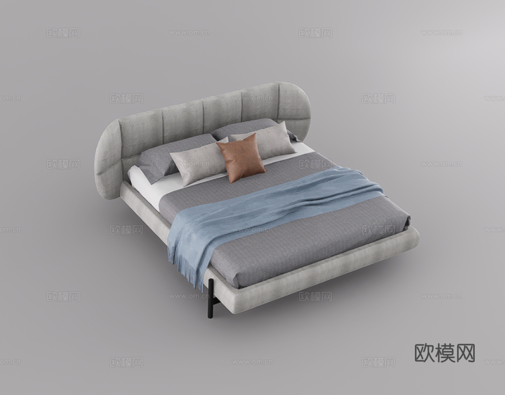 双人床su模型