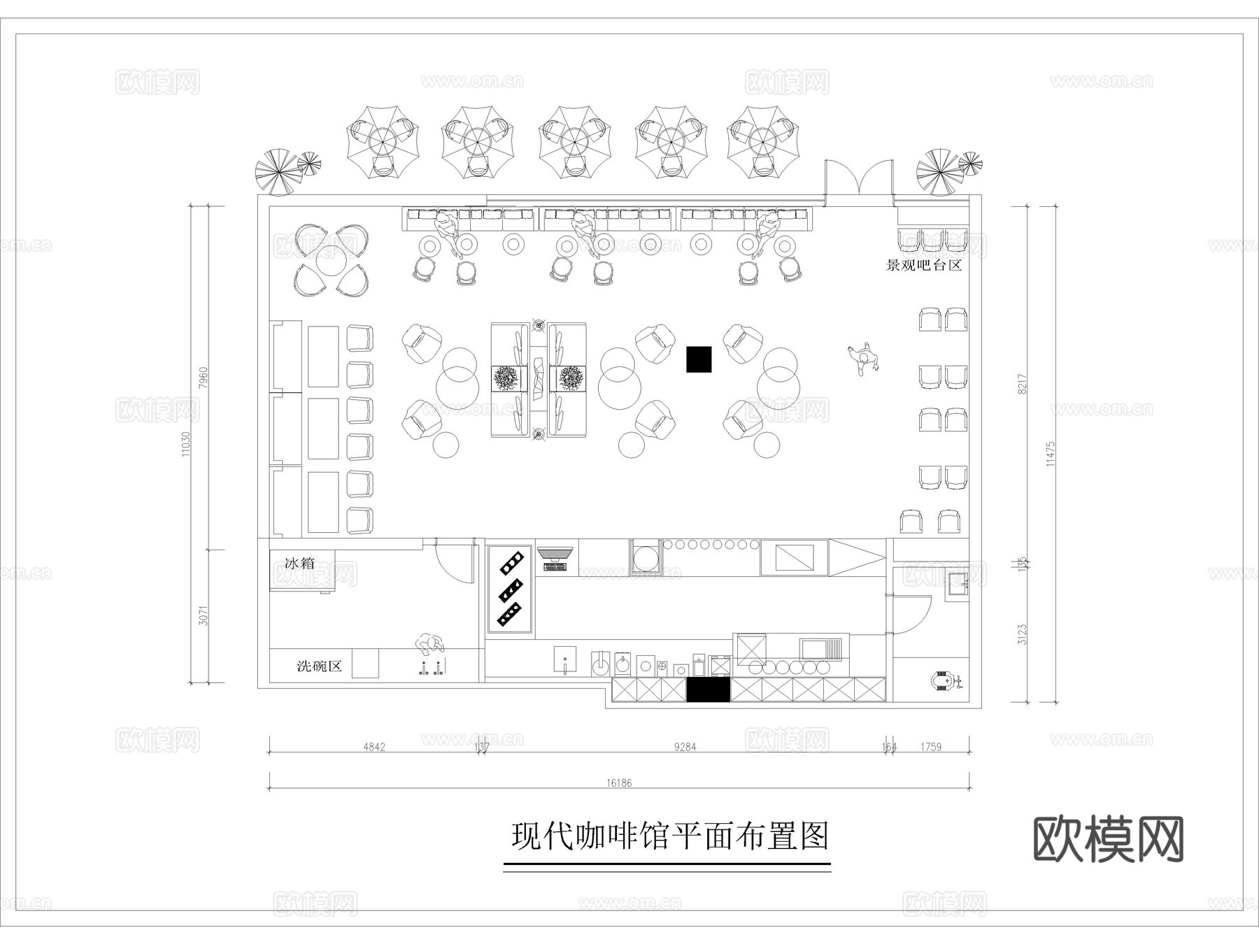 65套咖啡厅咖啡馆咖啡店CAD施工图cad施工图