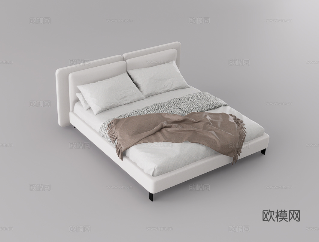 双人床su模型