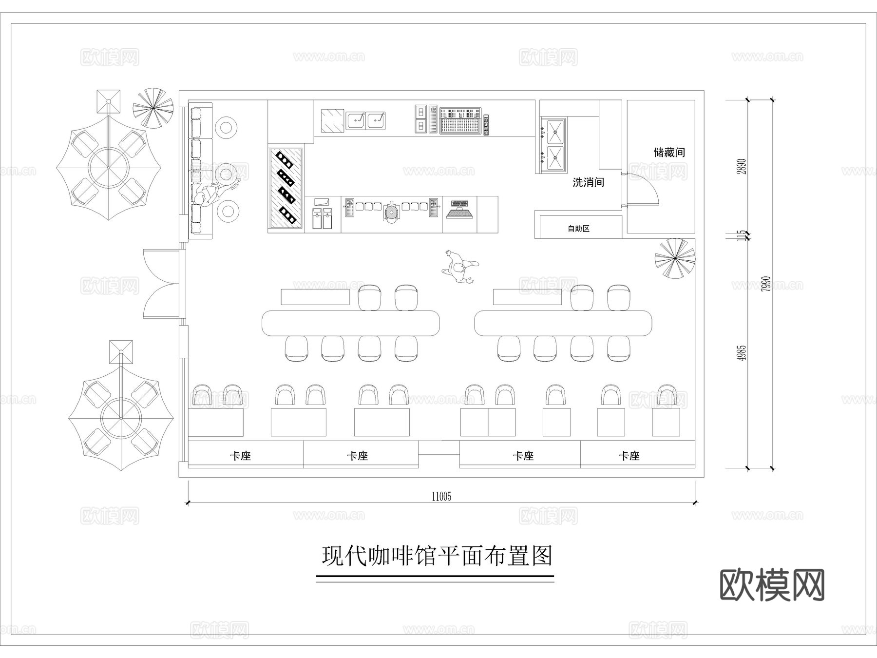65套咖啡厅咖啡馆咖啡店CAD施工图cad施工图