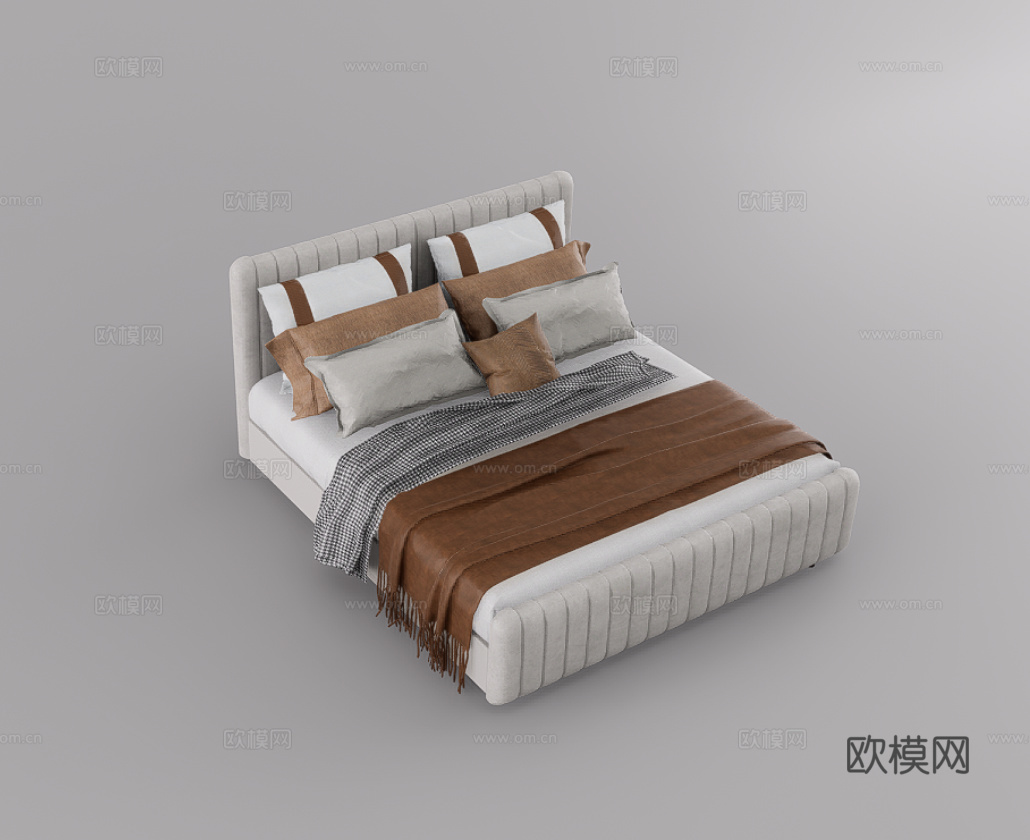 双人床su模型