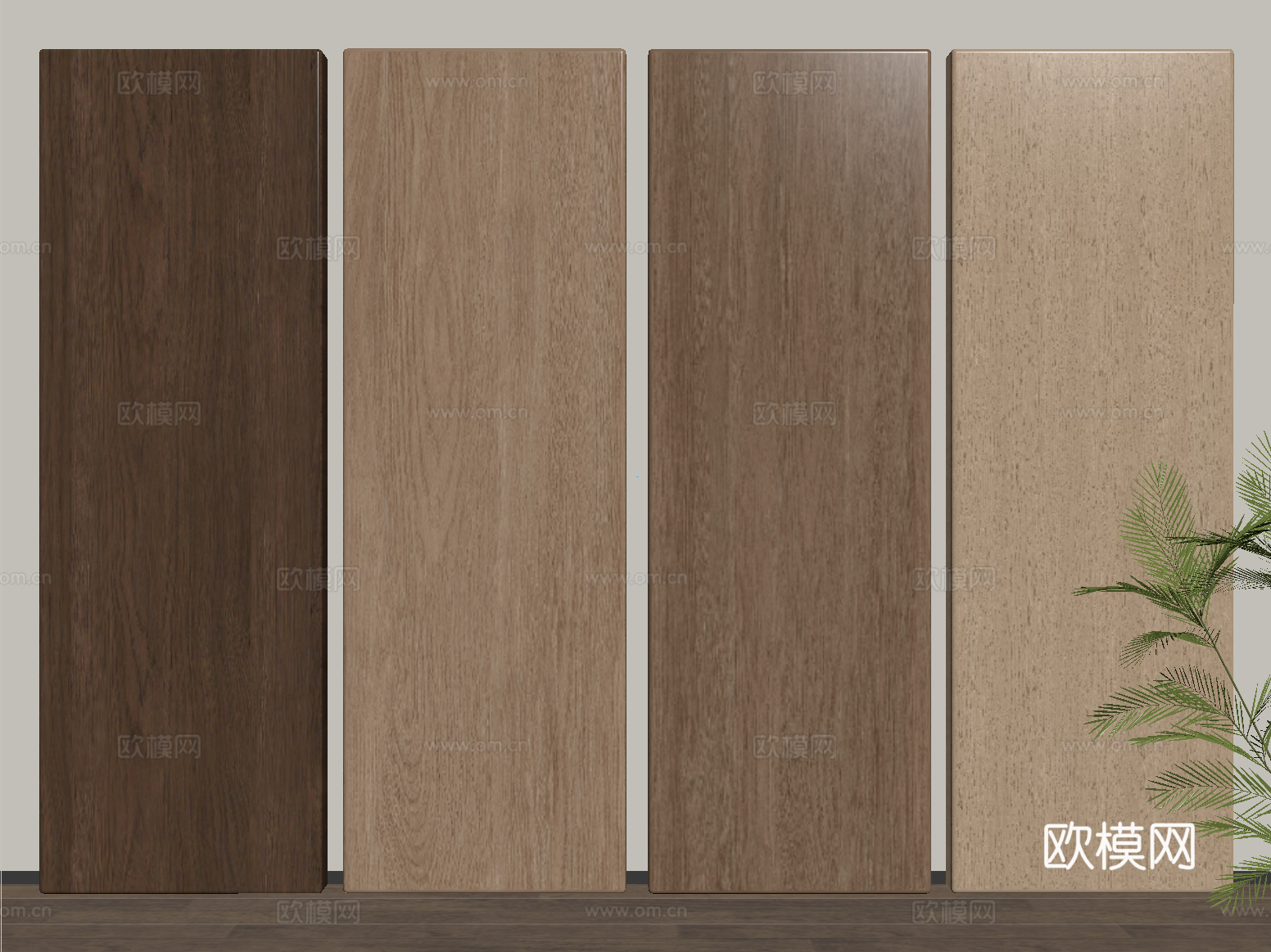 现代木纹木饰面 木饰面护墙板 背景墙 墙饰板su模型