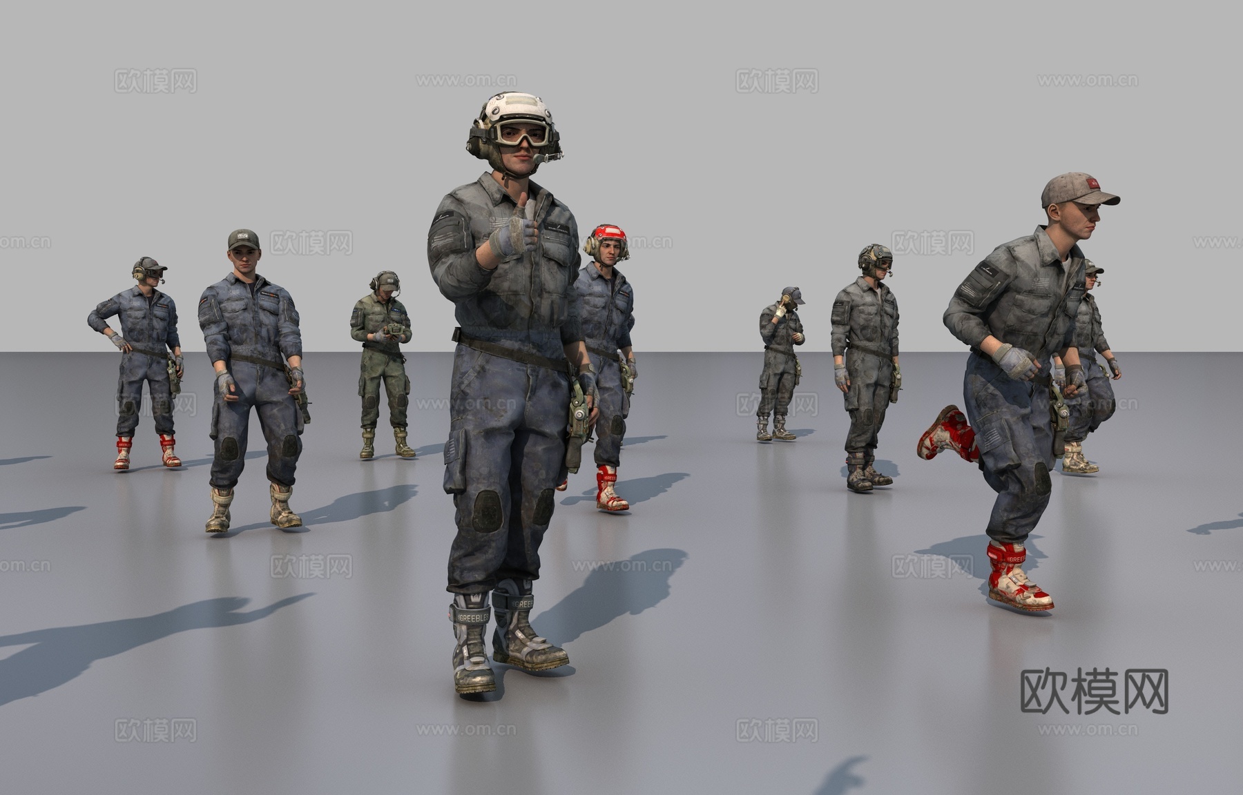 飞行员组合3d模型