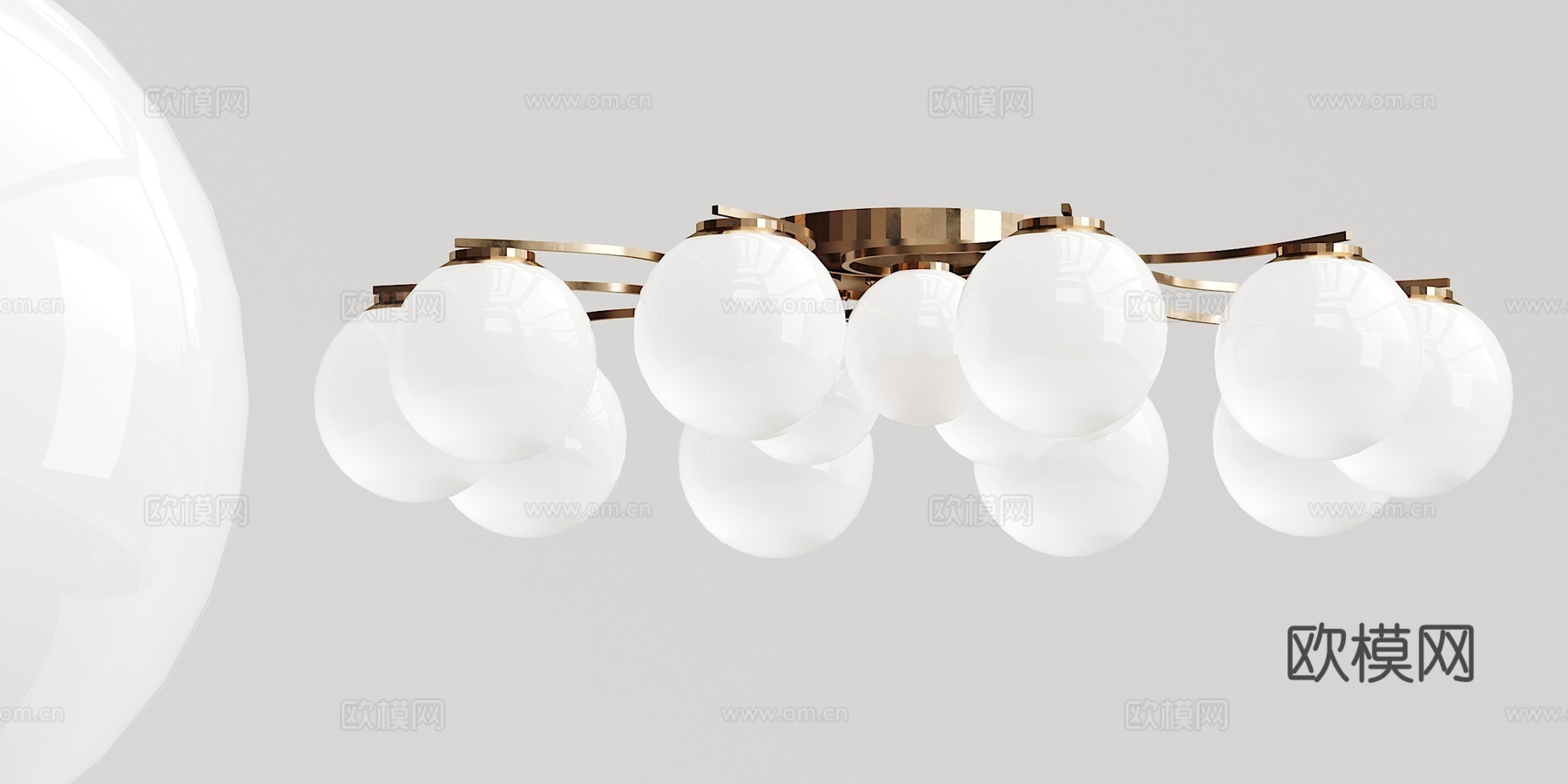 现代球形吸顶灯3d模型下载