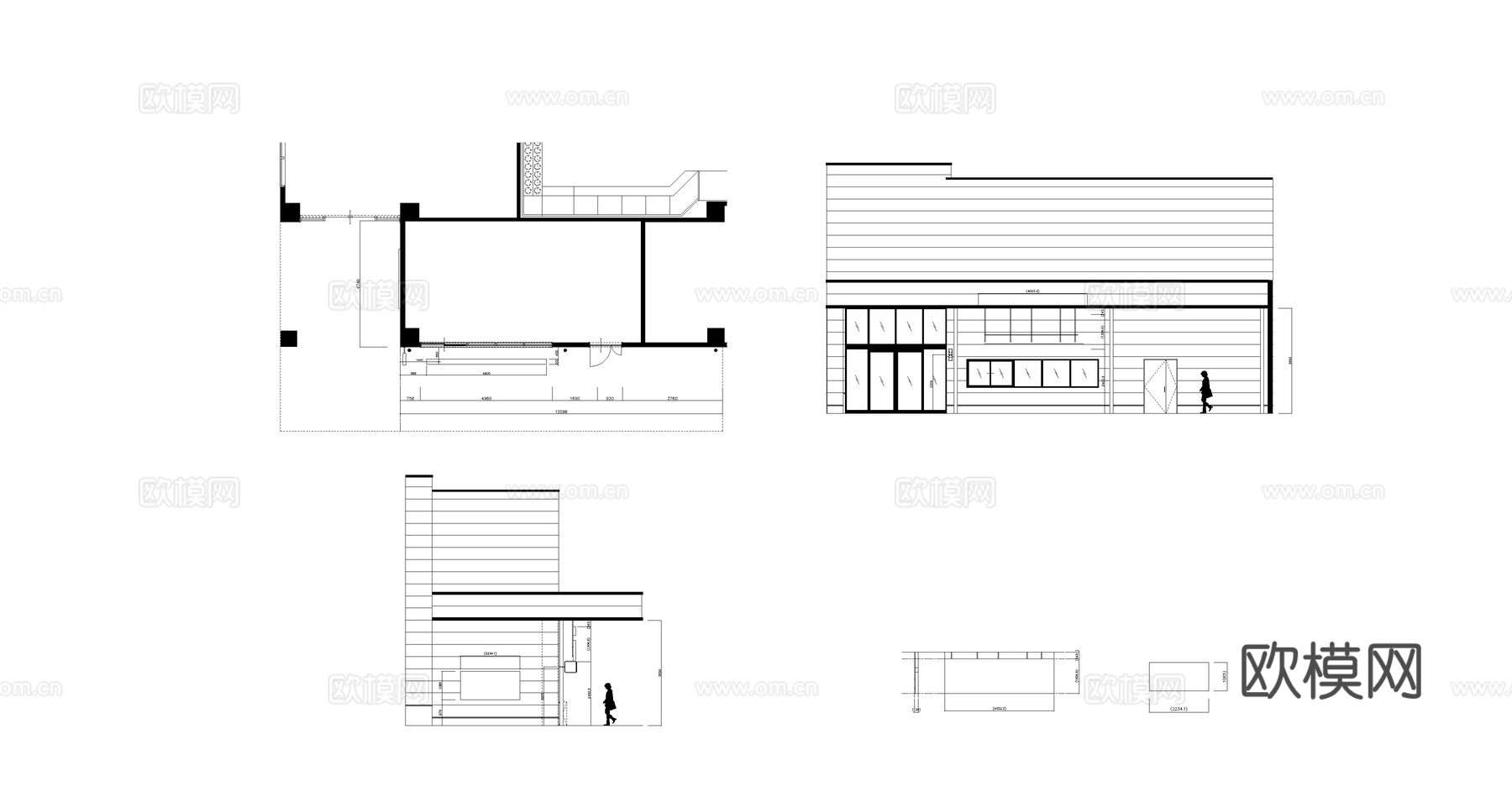烤肉店 门头店铺cad施工图