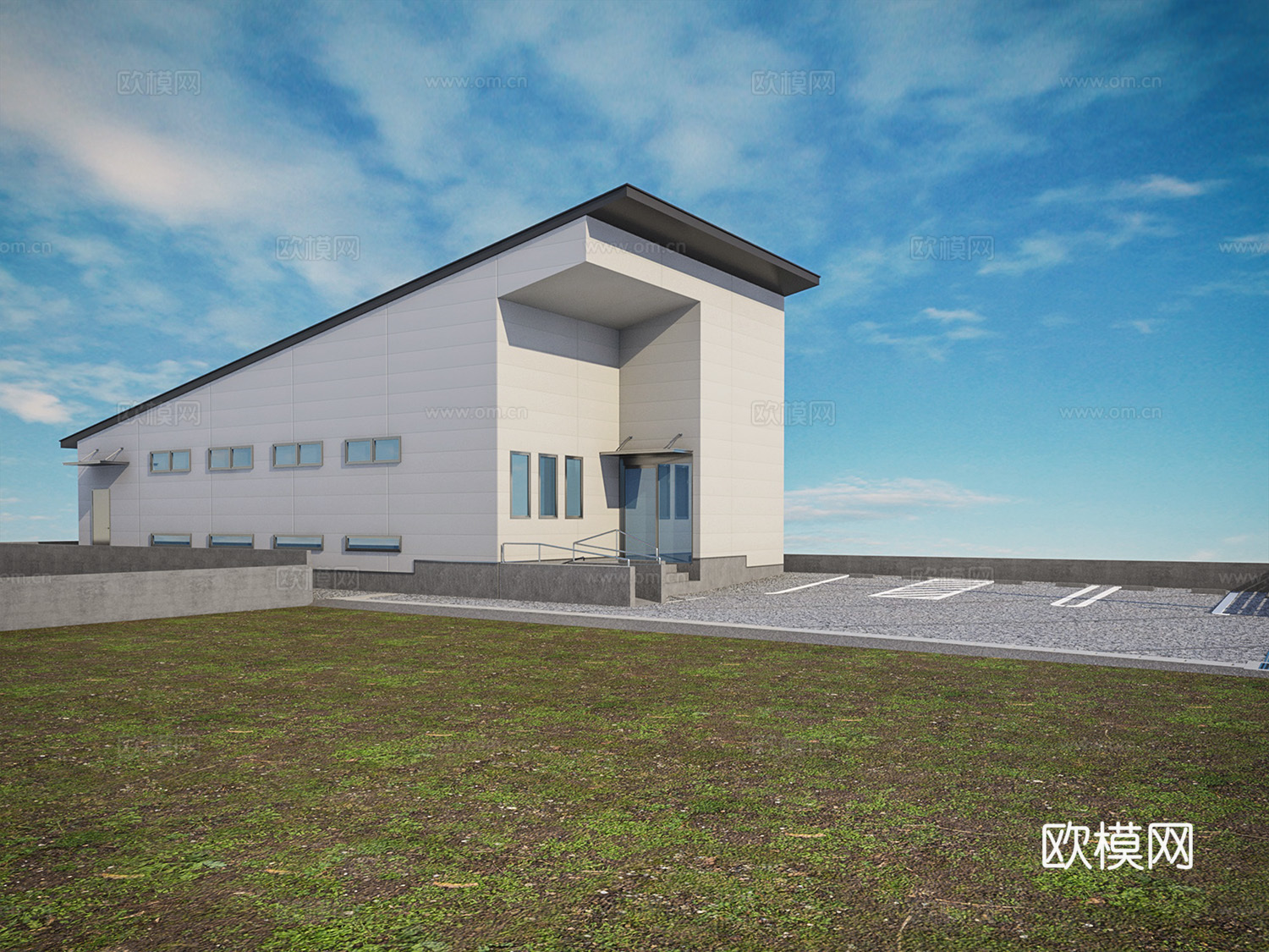 建筑别墅 住宅建筑 商店 诊所 医院 一层房子3d模型