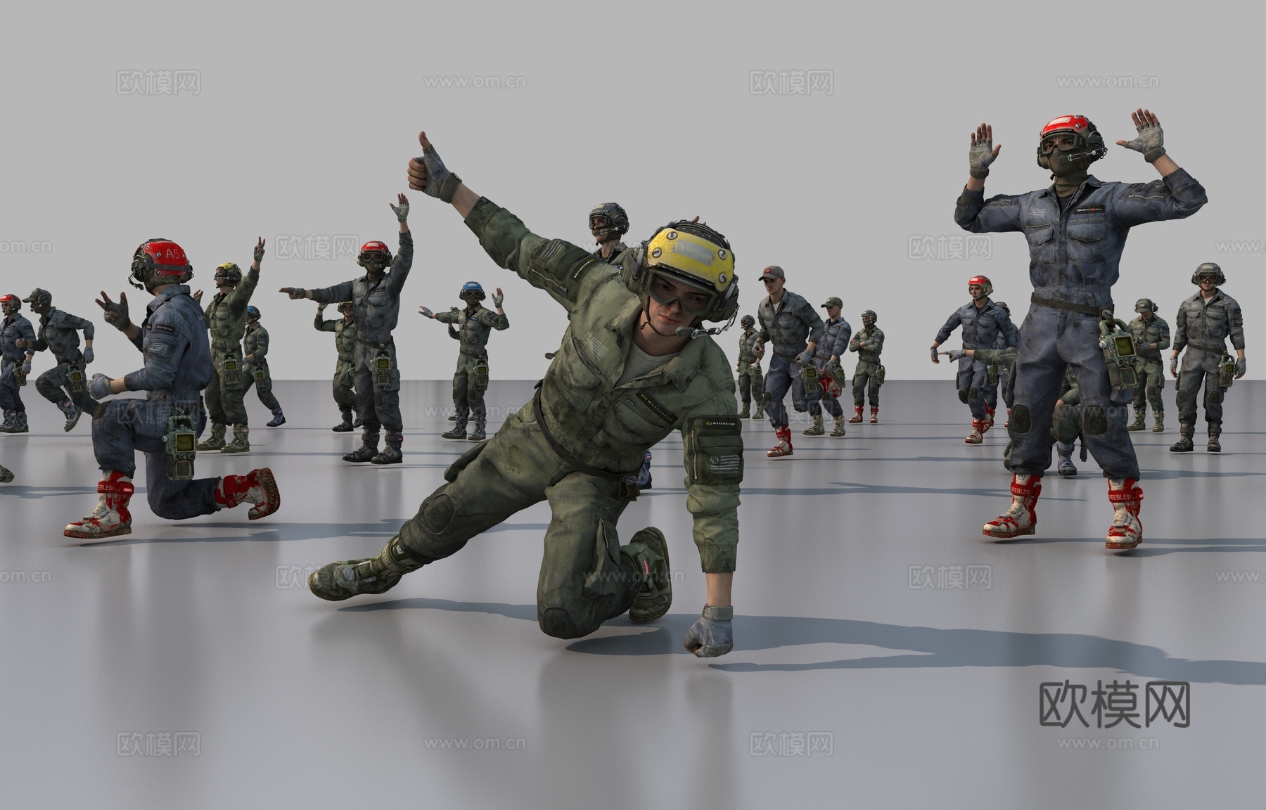 飞行员组合3d模型