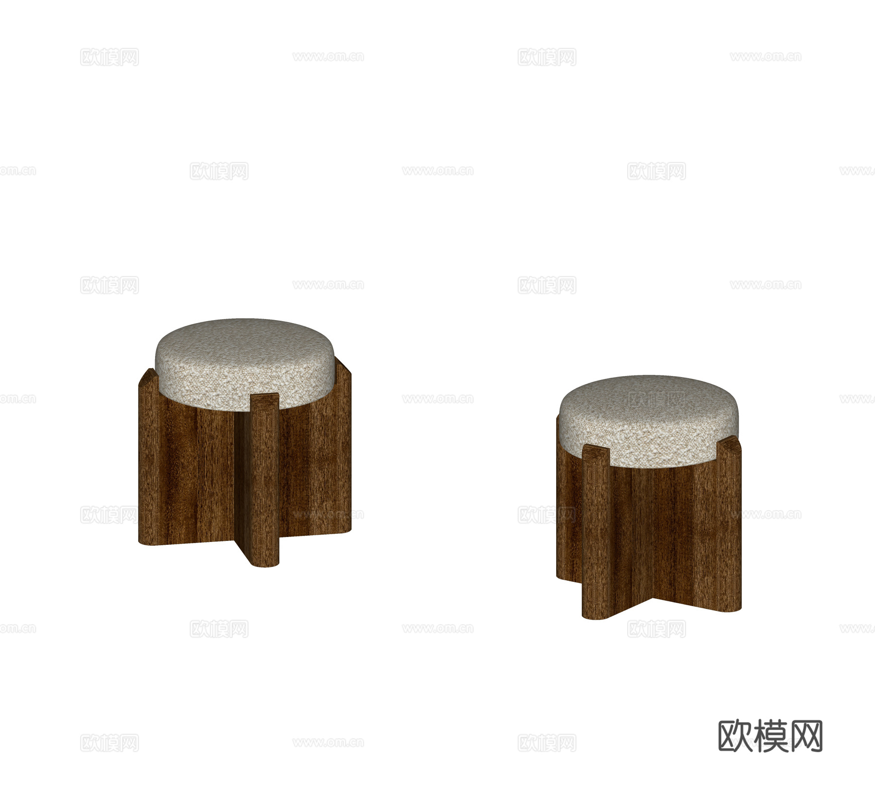 侘寂风凳子 圆凳 沙发凳 木凳 梳妆凳 换鞋凳su模型