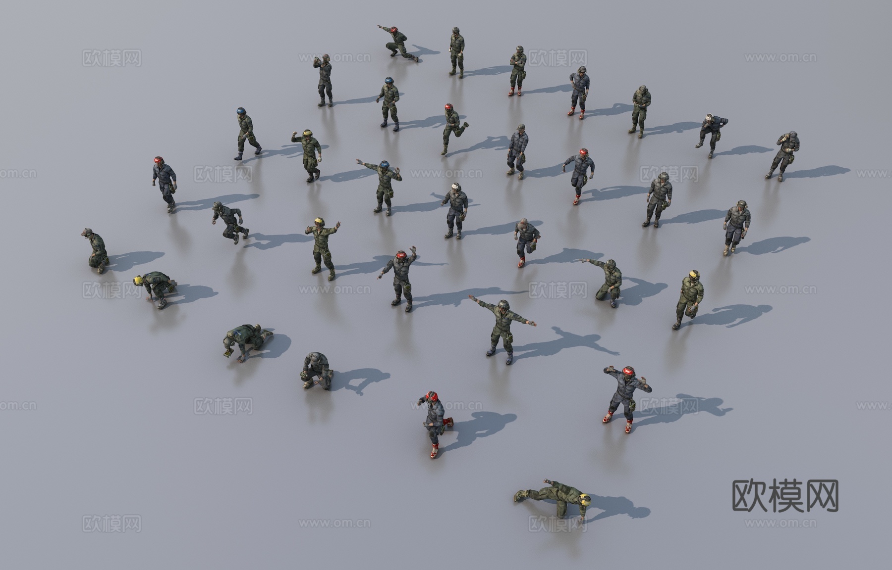 飞行员组合3d模型