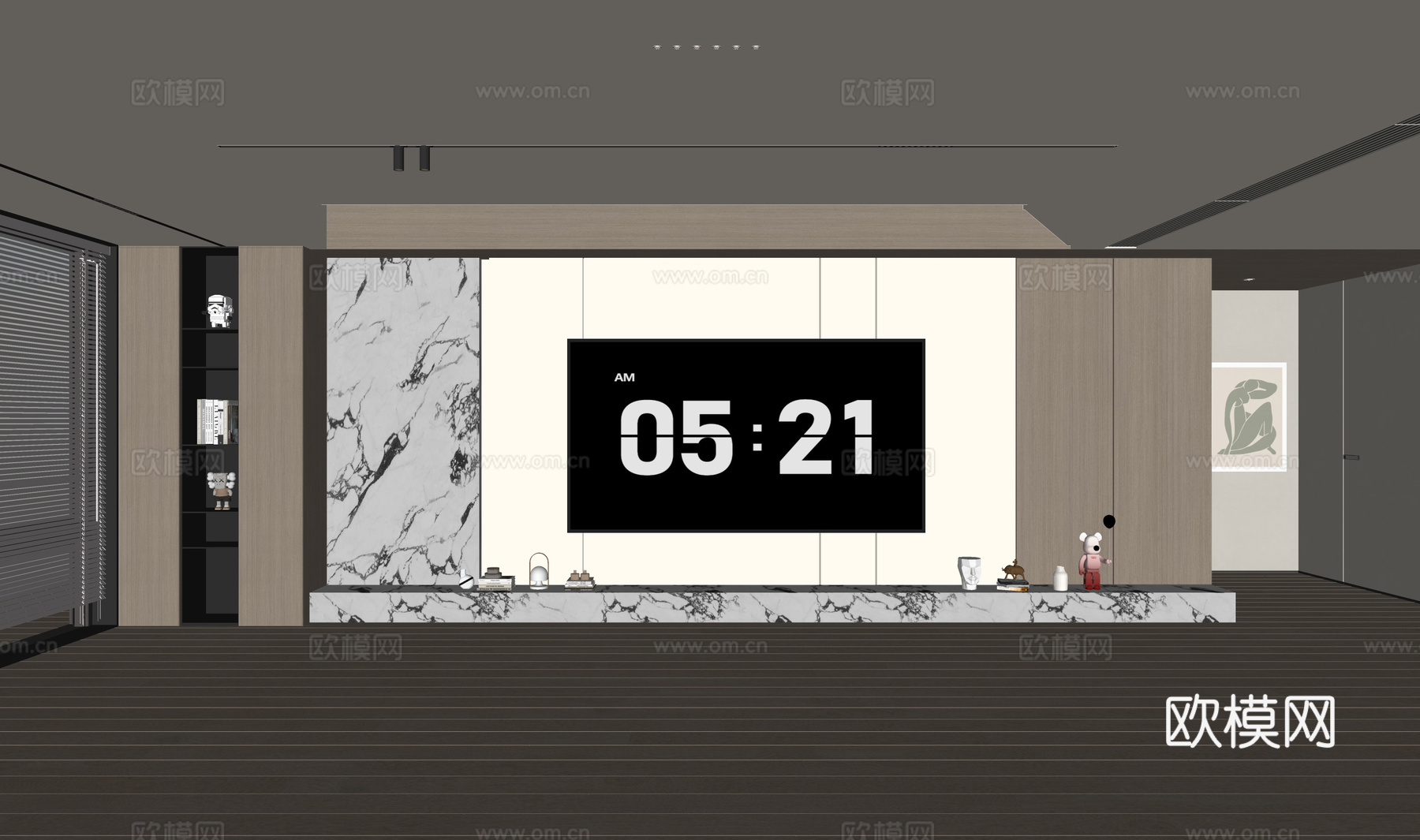 现代客厅 奶油客厅 电视背景墙 客厅背景 奶油风背景墙su模型