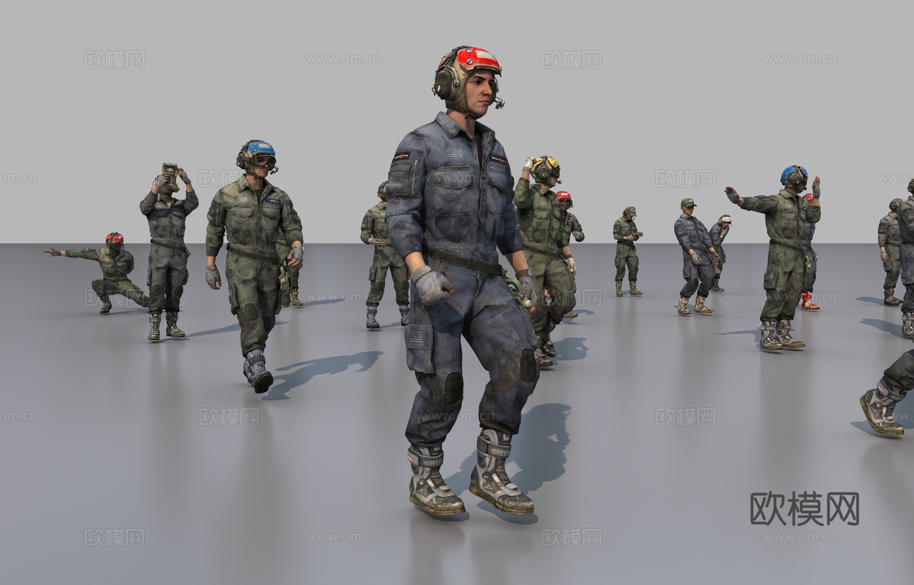 飞行员组合3d模型