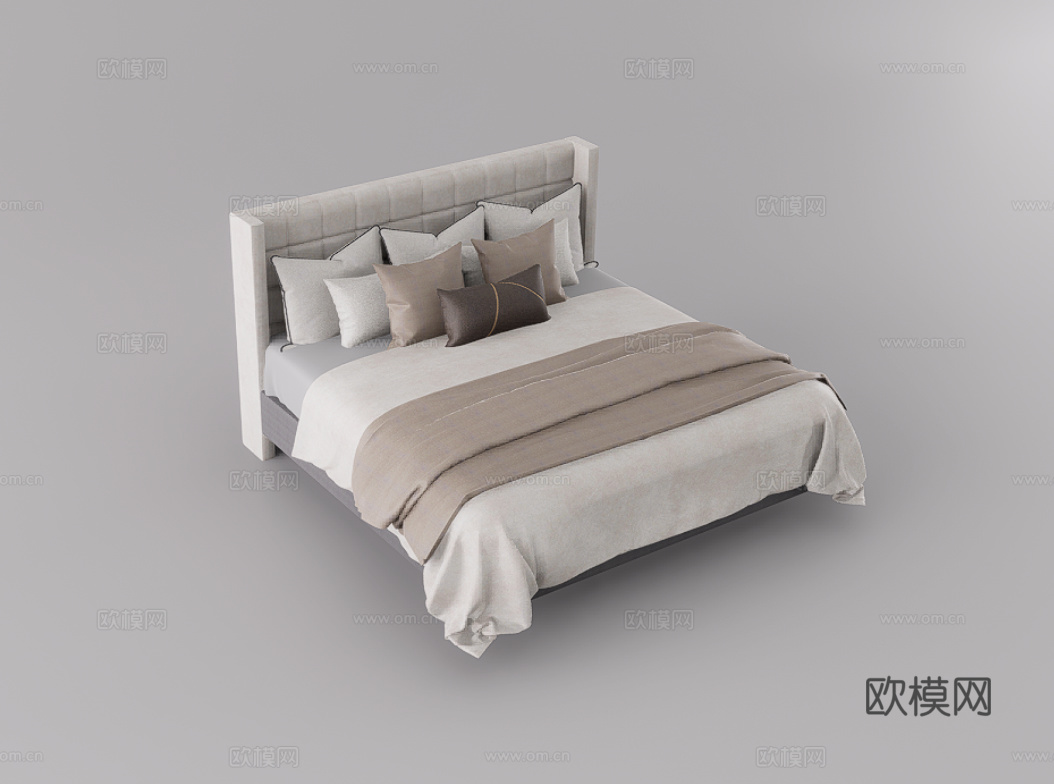 双人床su模型