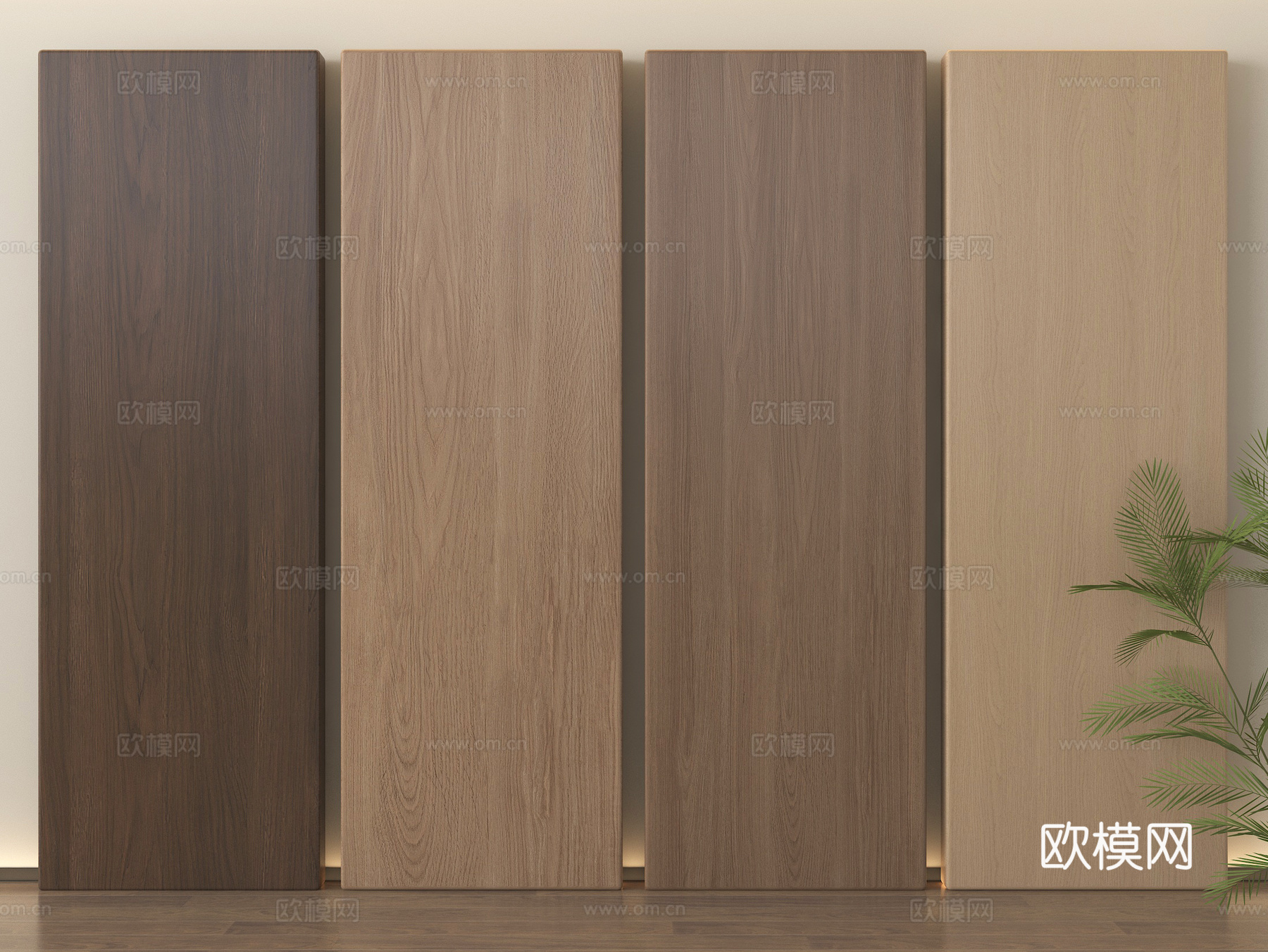 现代木纹木饰面 木饰面护墙板 背景墙 墙饰板su模型