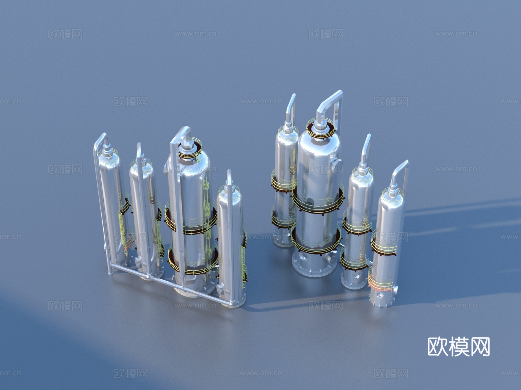 工业设备 厂房管道3d模型下载