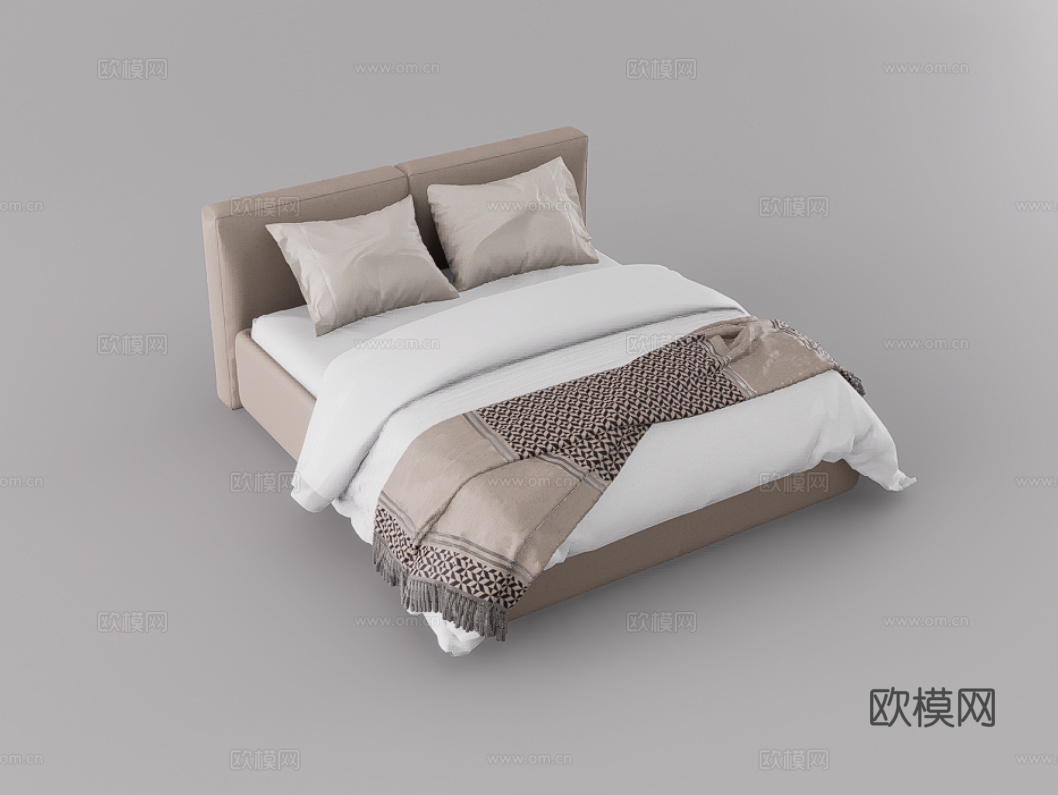 双人床su模型
