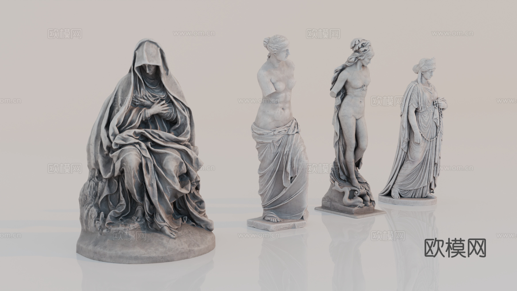 雕像 石像 欧式复古雕像 神话雕像 人物雕像su模型