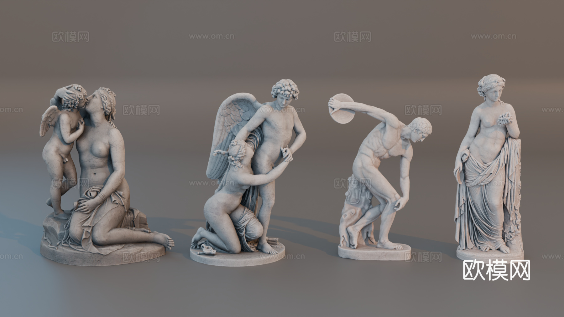 雕像 石像 欧式复古雕像 神话雕像 人物雕像su模型