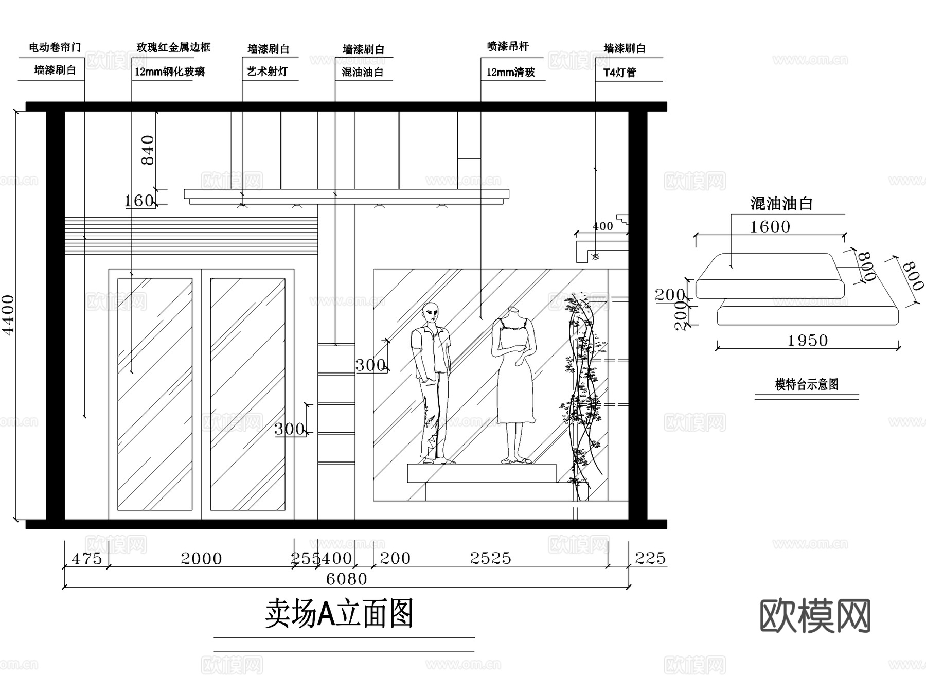 70㎡AnKoo二层服装店室内工装CAD施工图cad施工图