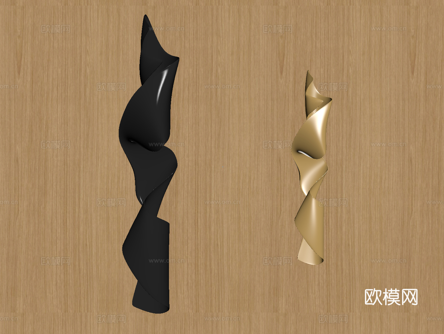 现代抽象金属墙面挂饰su模型