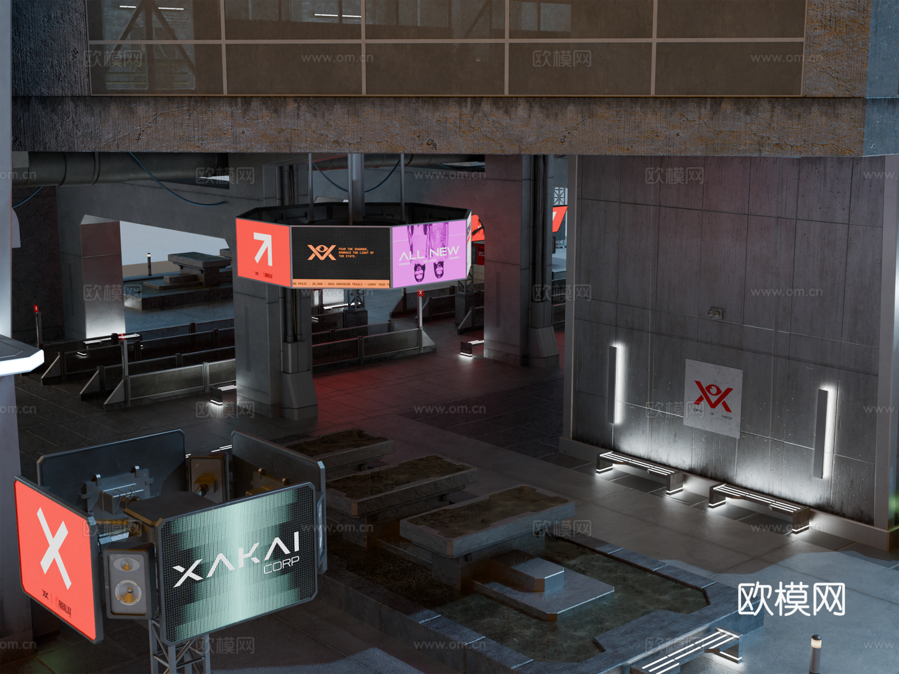 工业建筑 赛博朋克建筑 科幻建筑 城市建筑 工业城市建筑su模型