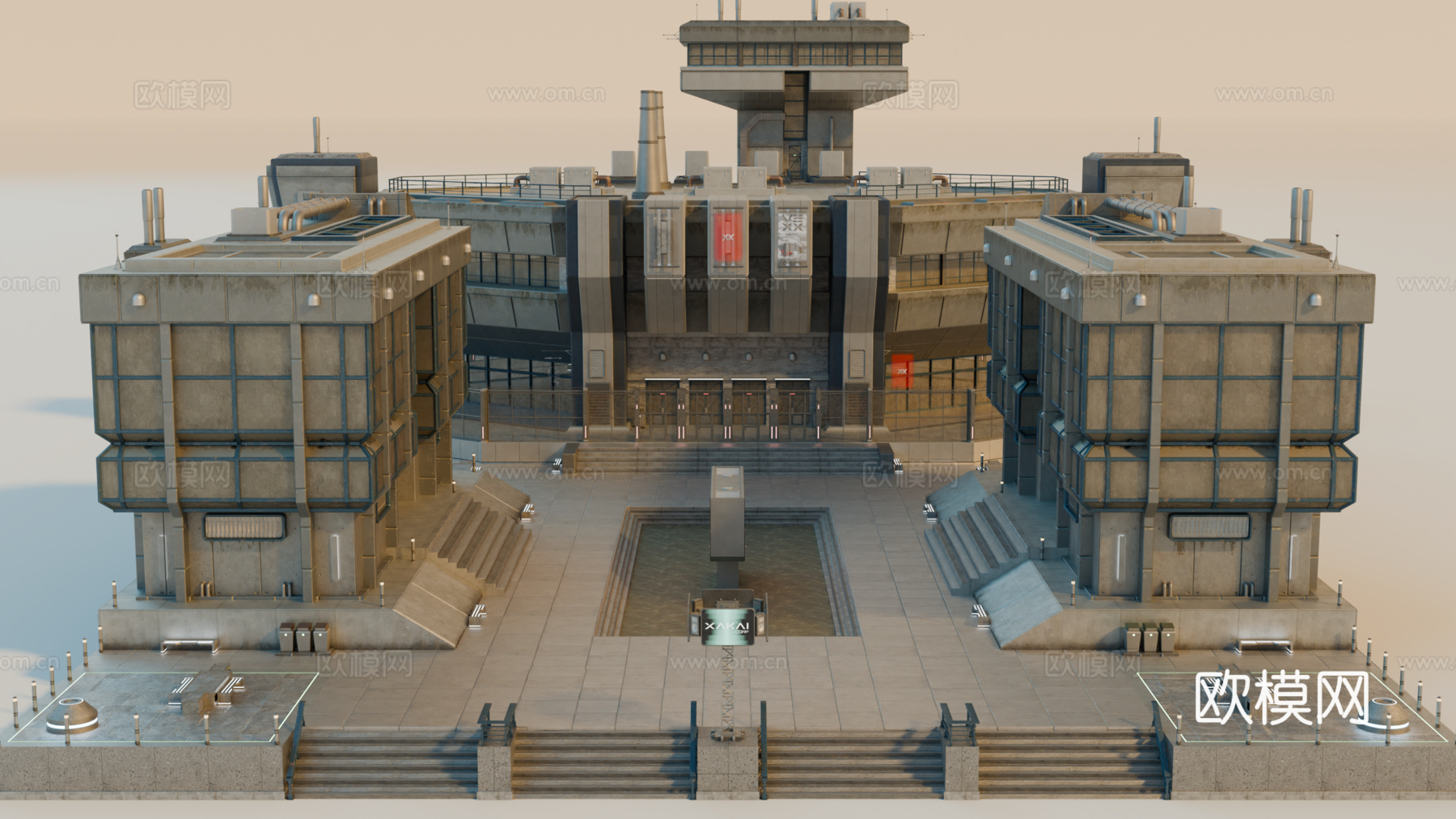 工业建筑 赛博朋克建筑 科幻建筑 城市建筑 工业城市建筑su模型