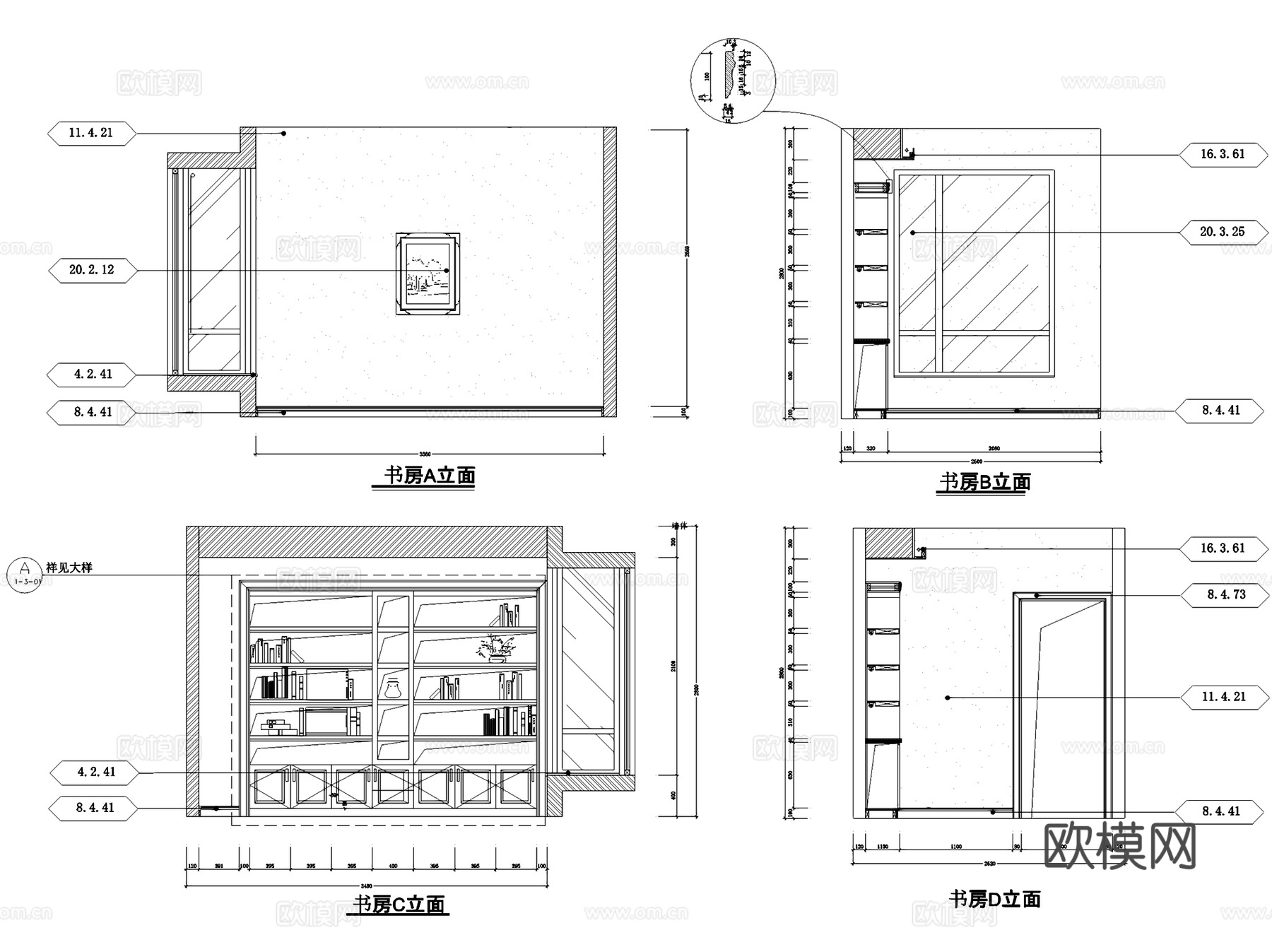 欧式四室两厅三卫室内家装CAD施工图cad施工图