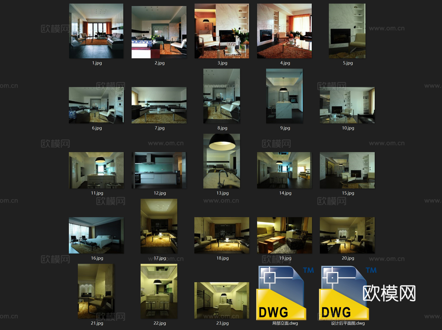 现代二层跃层室内家装CAD施工图cad施工图