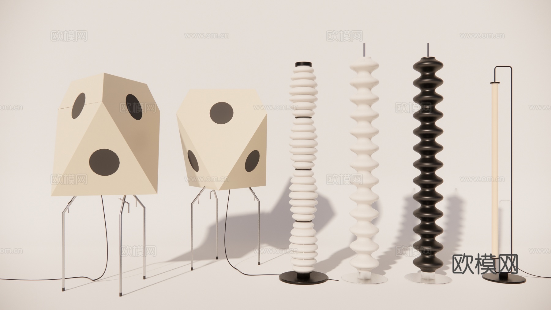 摆件 架子 桌子 灯具 书籍su模型