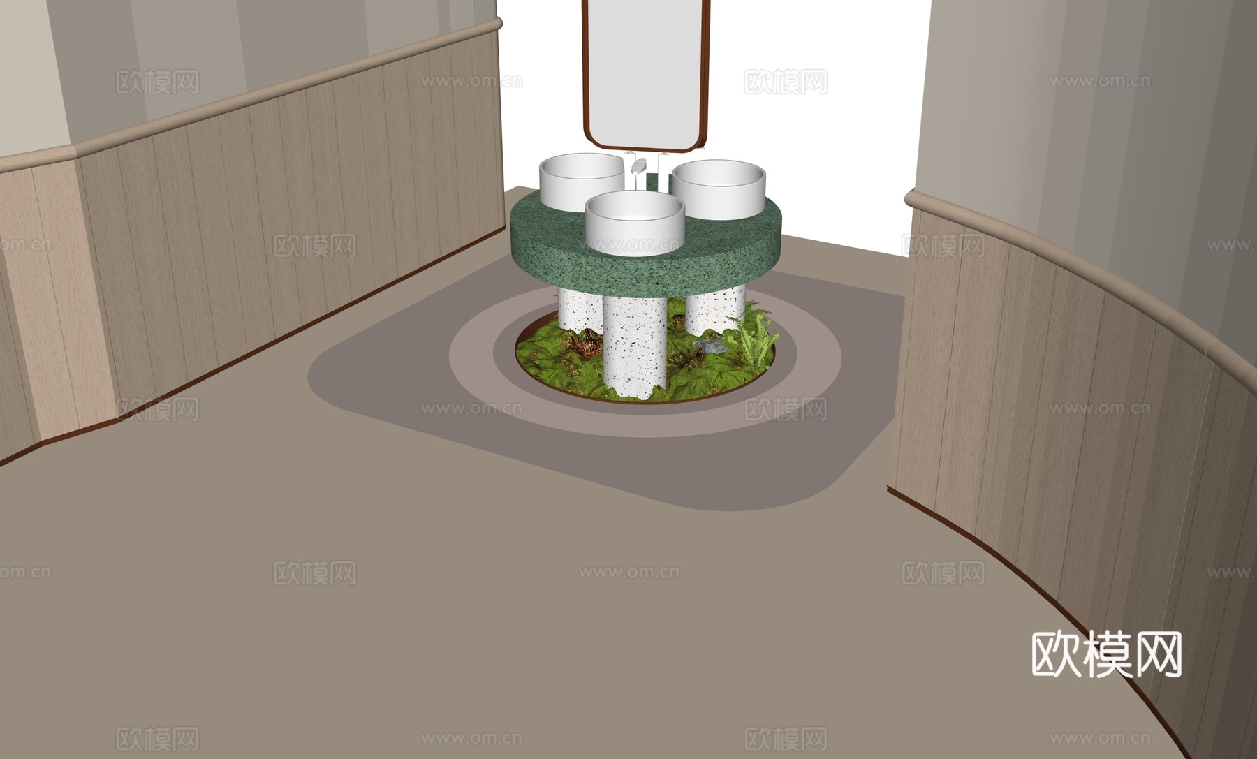 现代洗手盆台盆su模型