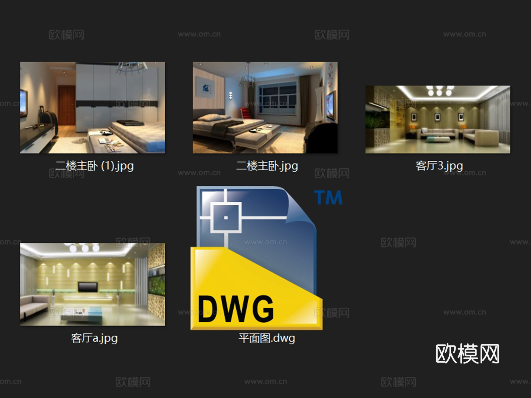 现代二层跃层室内家装CAD施工图cad施工图