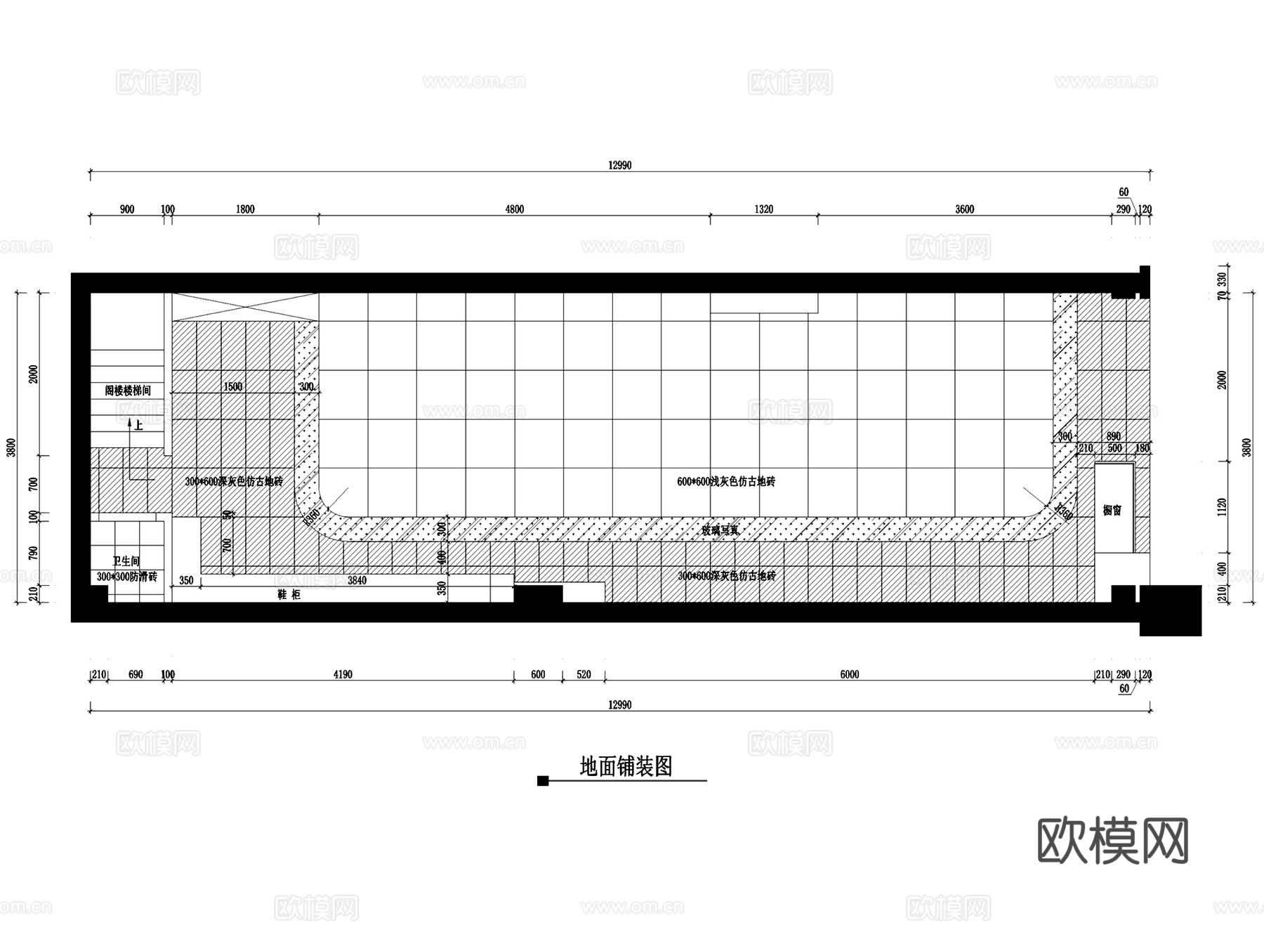 恩施Blue Sky蓝天时尚衣馆鞋吧室内工装CAD施工图cad施工图