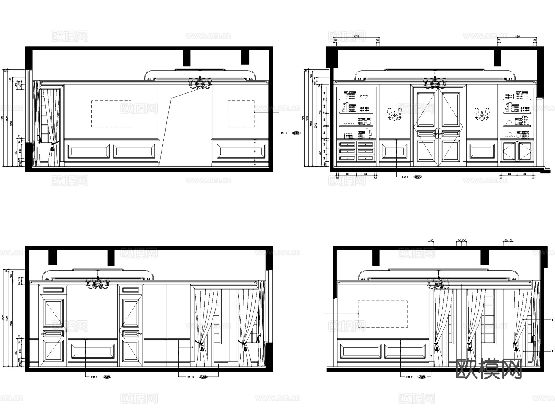 欧式三层别墅带地下室室内家装CAD施工图cad施工图